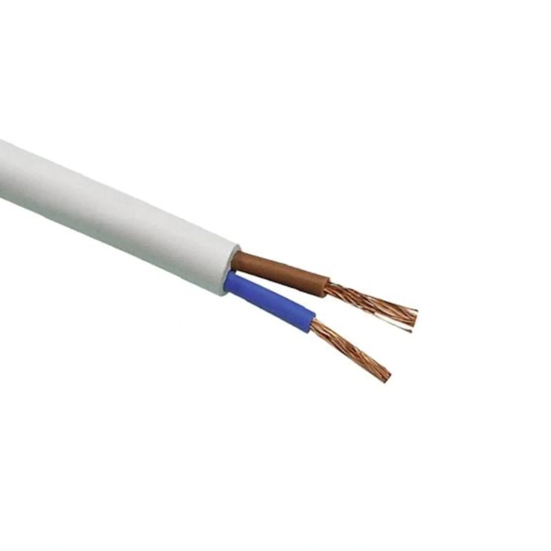 Ledninger ^ Gripo H03VV-F RUND LEDNING 2X0,75 MM² 5 M HVID