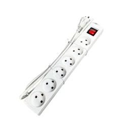 STIKDÅSE 6 UDTAG M/JORD M/AFBRYDER HVID 1,5 M KABEL>Gripo Best
