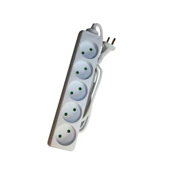 STIKDÅSE 5 UDTAG U/JORD HVID 1,5 M KABEL>Gripo New