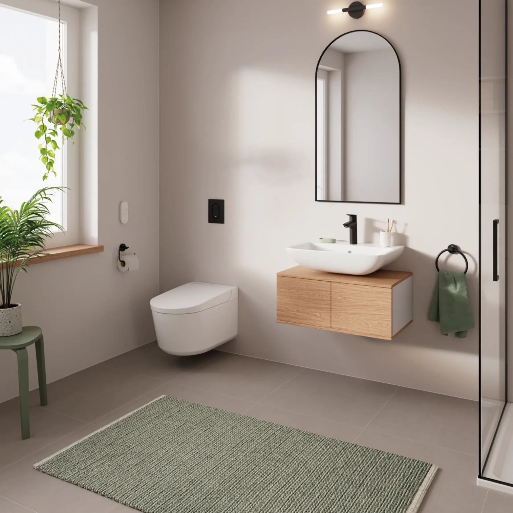 Tilbehør Badeværelse ^ Grohe START QUICKFIX TOILETPAPIRHOLDER MAT SORT