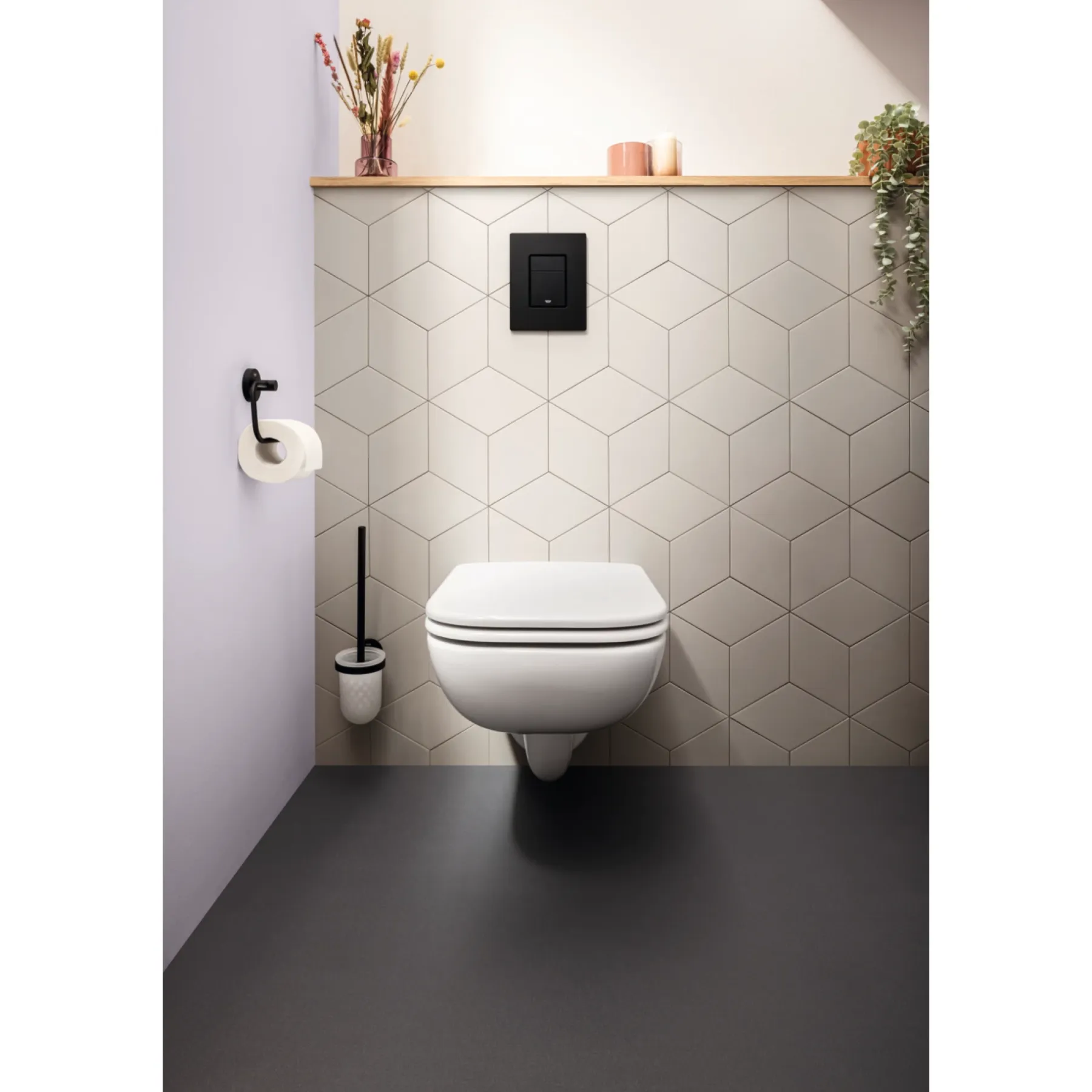 Tilbehør Badeværelse ^ Grohe START QUICKFIX TOILETPAPIRHOLDER MAT SORT