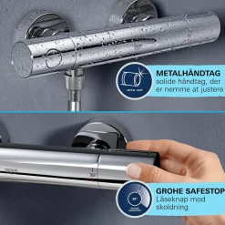 Brusestangssæt ^ Grohe VITALIO START VITALIO START 250 BRUSESYSTEM KROM