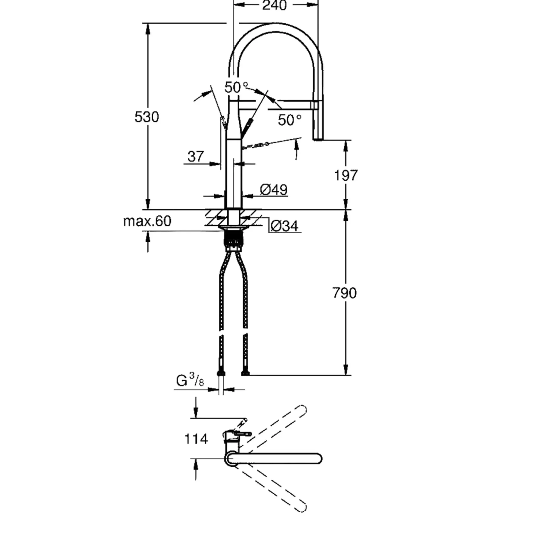 ESSENCE KØKKENARMATUR KROM>Grohe Discount