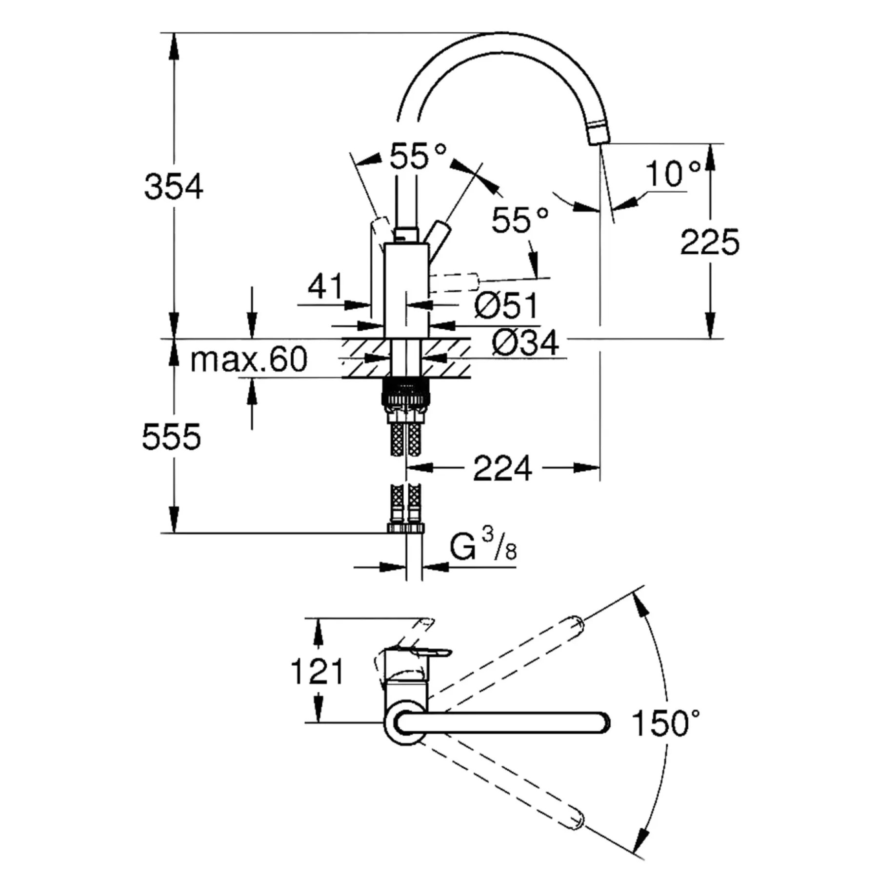 FEEL KØKKENARMATUR KROM>Grohe Clearance