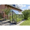Drivhuse ^ Halls QUBE 610 DRIVHUS 3 MM HÆRDET GLAS HELE BANER SORT 6,4 M2