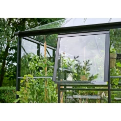 Drivhuse ^ Halls QUBE SQUARE DRIVHUS 3 MM HÆRDET GLAS HELE BANER SORT 6,3 M2