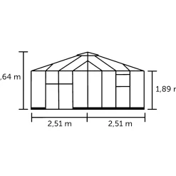 Drivhuse ^ Halls QUBE SQUARE DRIVHUS 3 MM HÆRDET GLAS HELE BANER SORT 6,3 M2