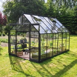ICON 8 DRIVHUS EKSKL. SOKKEL 3 MM DELT GLAS SORT 9,7 M2>Halls Best