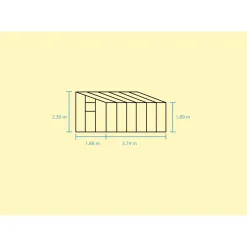 QUBE LEAN-TO 612 VÆGDRIVHUS 3 MM HÆRDET GLAS SORT 7,1 M2>Halls Clearance