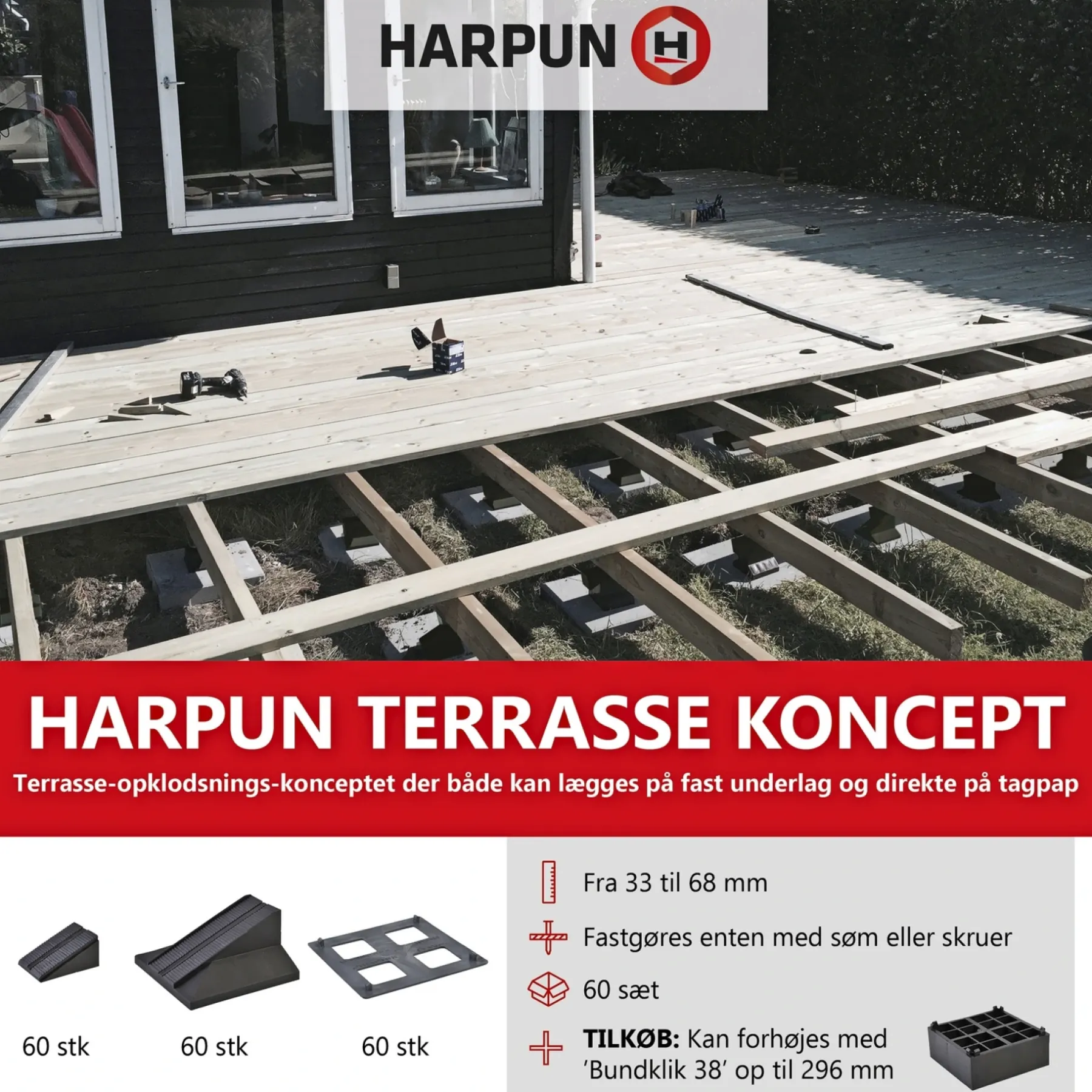 TERRASSEBESLAG 296X402X317 MM 60 STK>Harpun Sale