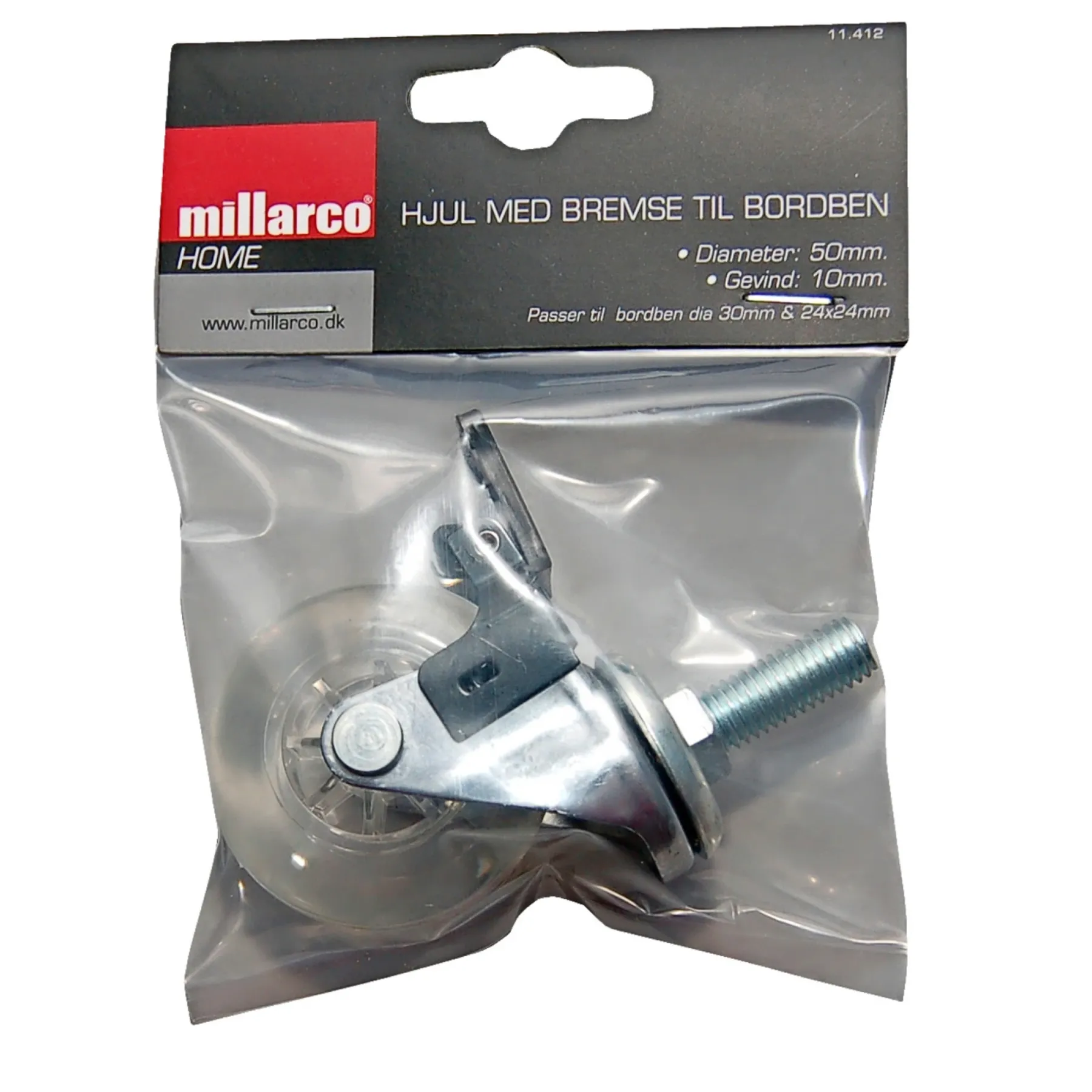 HJUL MED BREMSE TIL BORDBEN MØBELHJUL Ø50 MM 45 KG KLAR 1 STK>Home>it Clearance