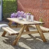 42 MM TRYKIMPRÆGNERET FYRRETRÆ BORDBÆNKESÆT NATUR>Hortus Outlet