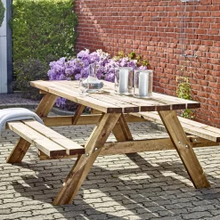 42 MM TRYKIMPRÆGNERET FYRRETRÆ BORDBÆNKESÆT NATUR>Hortus Outlet