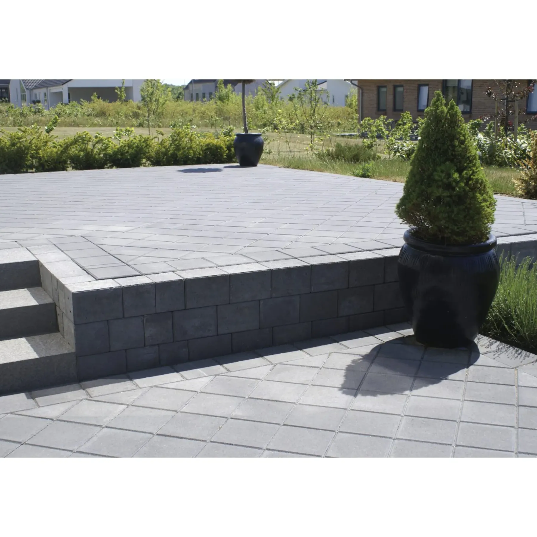 Belægningssten ^ IBF BONDESTEN KANTBLOK 14 X 14 X 21 CM SORT