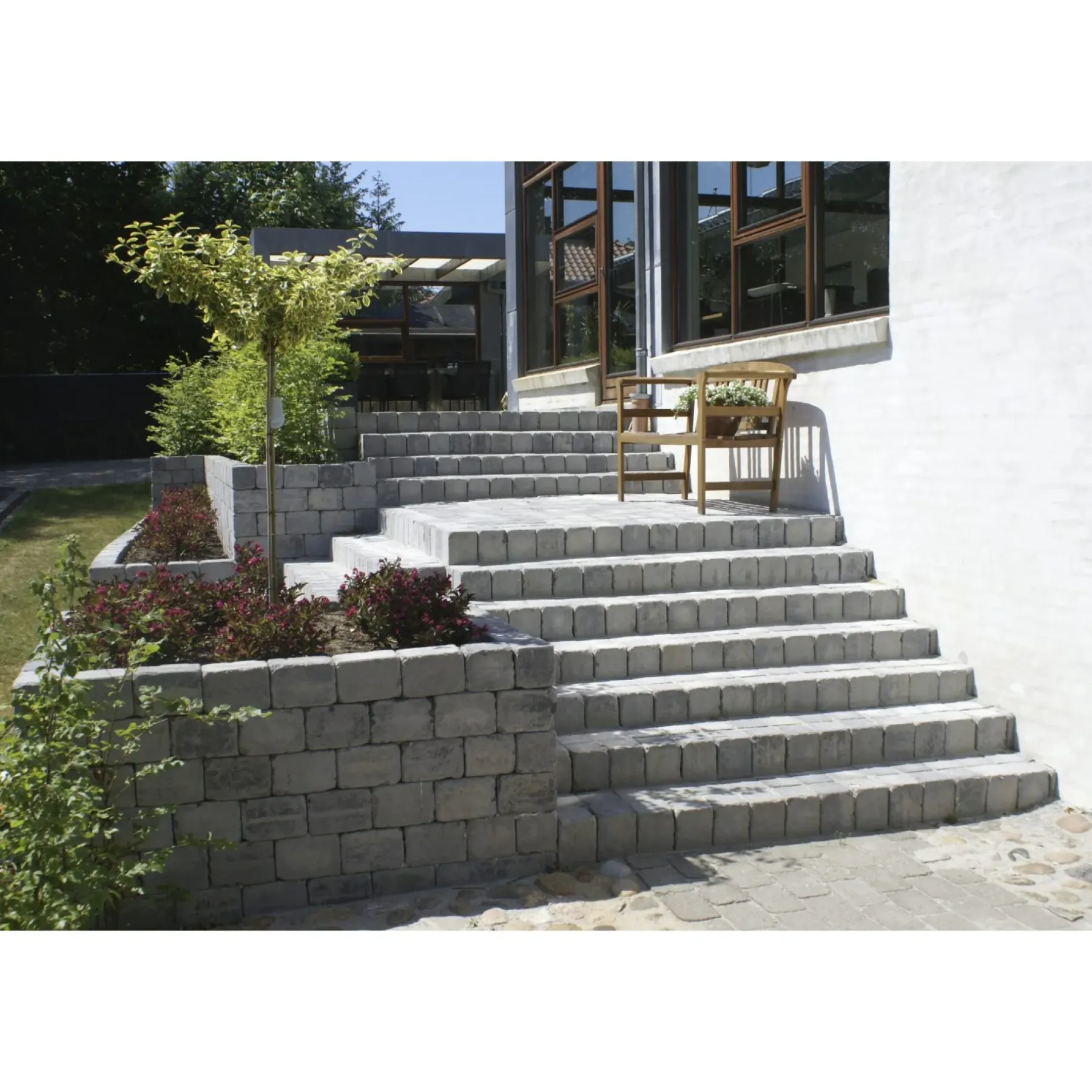 Belægningssten ^ IBF HOLMEGAARDSTEN KANTBLOK 14 X 14 X 21 CM GRÅMIX