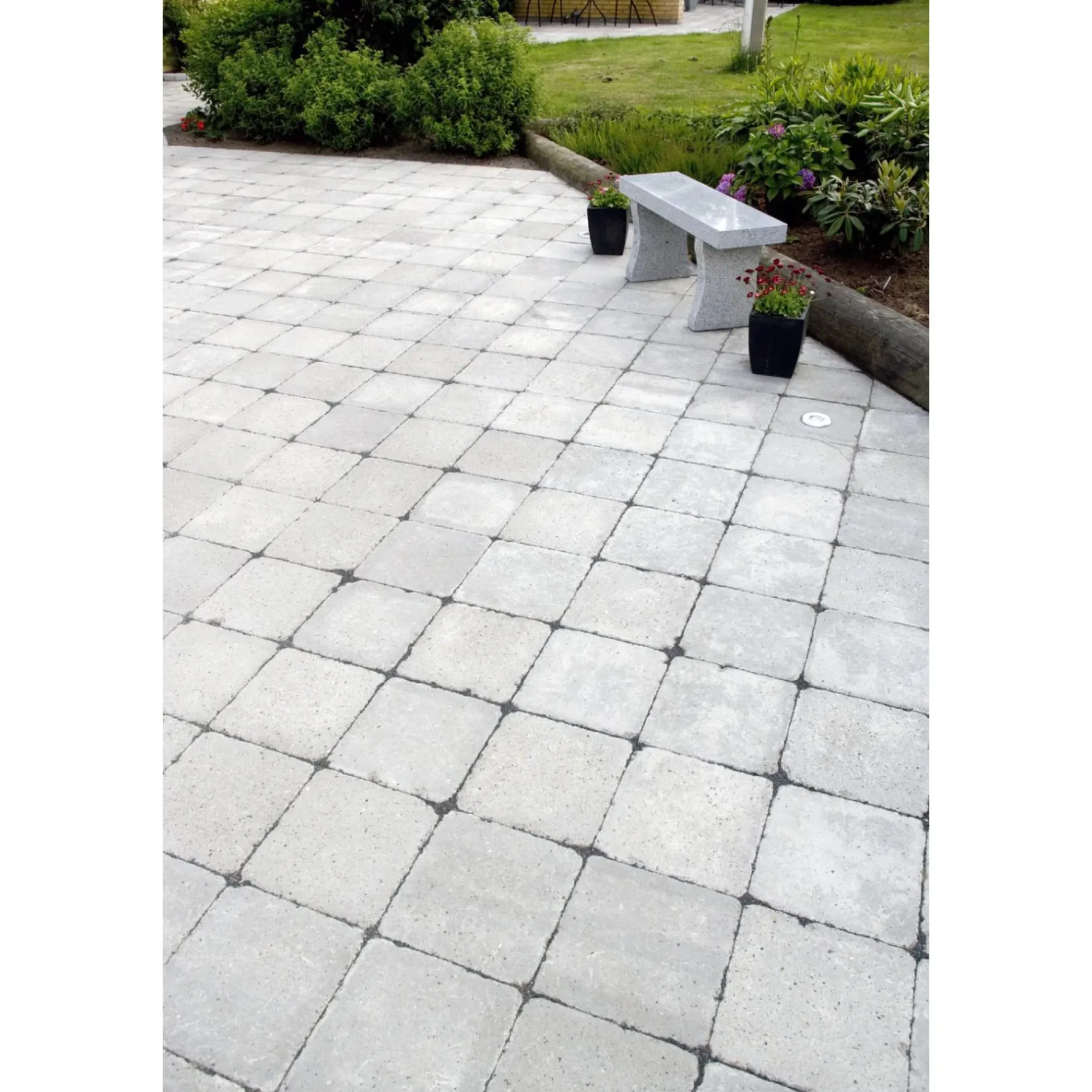 HOLMEGAARDSTEN KVADRAT BELÆGNINGSSTEN 7 X 28 X 28 CM GRÅ>IBF New