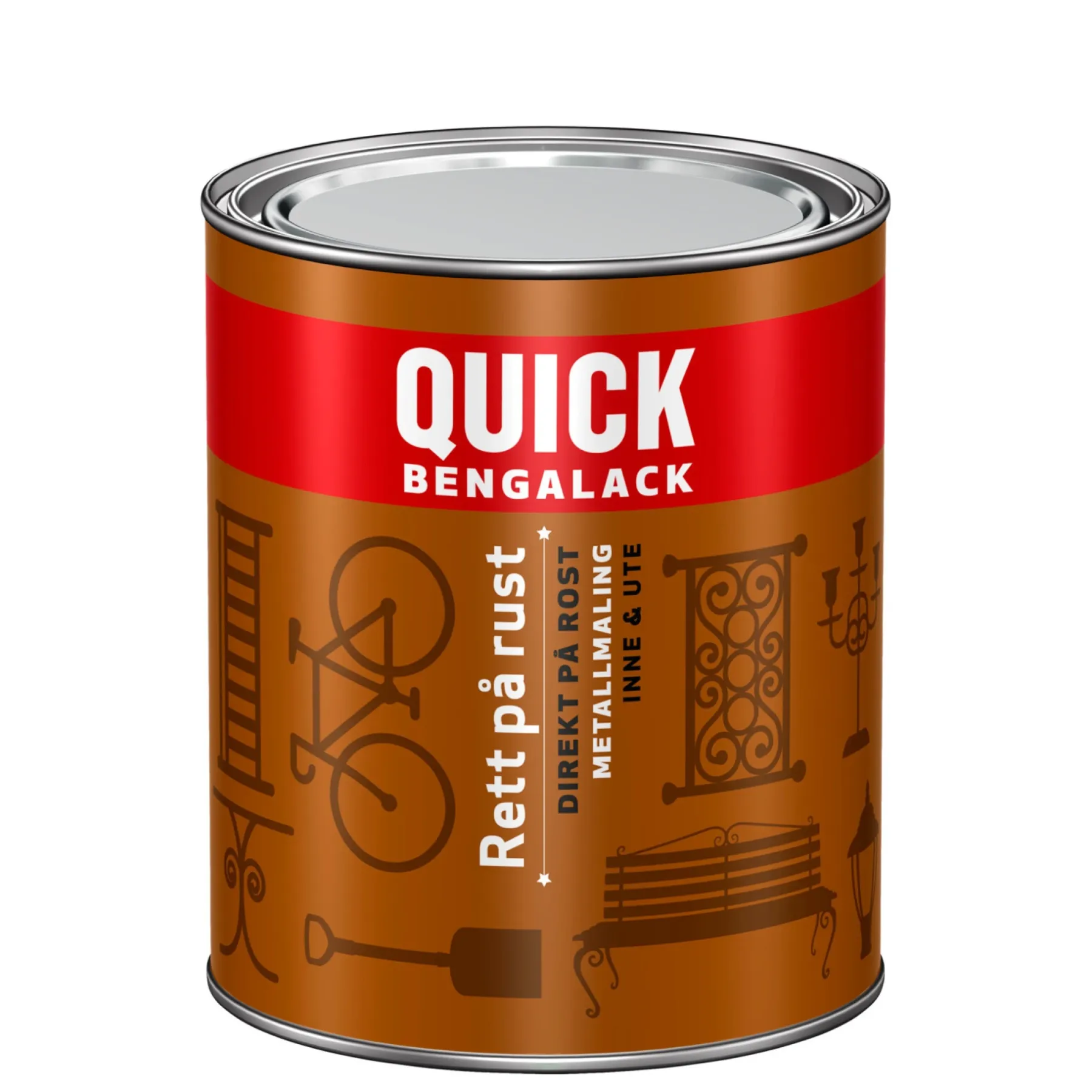 Maling Udendørs ^ Jotun QUICK BENGALACK DIREKTE PÅ RUST METALMALING 0,75 L SORT