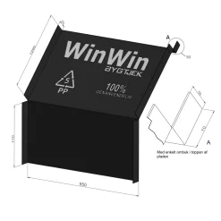 Tilbehør Tag ^ Jual WINWIN PLADE SPÆRAFSTAND 1000 MM VINDSTOPPLADE SORT 450 + 1450 + 50 MM