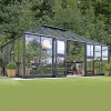 Orangerier ^ Juliana GRAND OASE DRIVHUS 3 MM HÆRDET GLAS HELE BANER ANTRACIT 25,6 M2