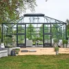 Orangerier ^ Juliana GRAND OASE ORANGERI 3 MM HÆRDET GLAS HELE BANER ANTRACIT 18,8 M2