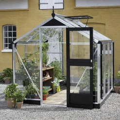COMPACT DRIVHUS EKSKL. SOKKEL 3 MM HÆRDET GLAS HELE BANER ALU 5 M²>Juliana