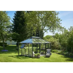 Orangerier ^ Juliana GRAND OASE ORANGERI 3 MM HÆRDET GLAS HELE BANER ANTRACIT 13 M²