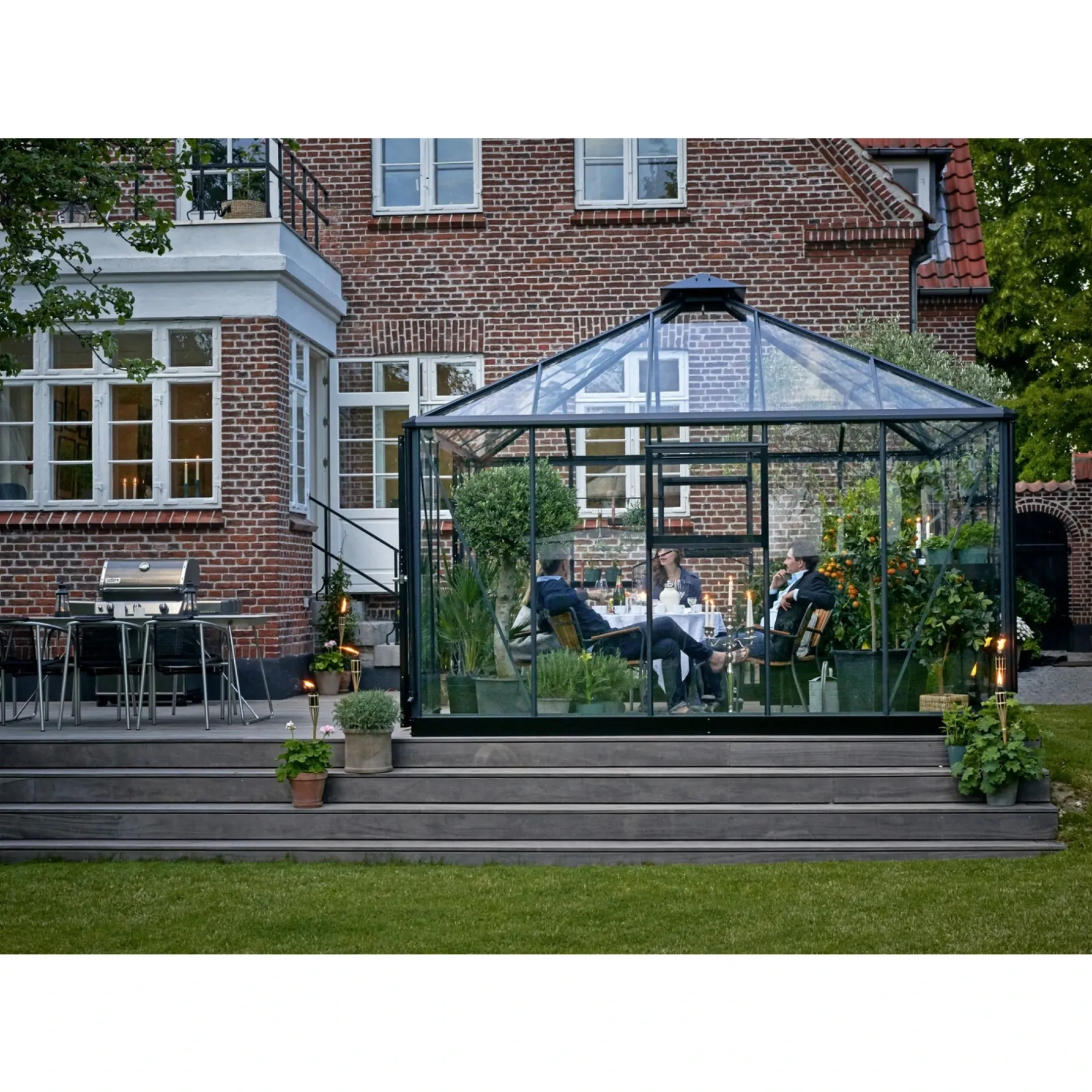 OASE DRIVHUS 3 MM HÆRDET GLAS HELE BANER ANTRACIT 13,5 M2>Juliana New