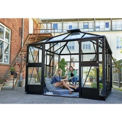 OASE ORANGERI 3 MM HÆRDET GLAS HELE BANER ANTRACIT 8,8 M2>Juliana Best