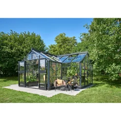 ORANGERI DRIVHUS 3 MM HÆRDET GLAS HELE BANER ANTRACIT 21,5 M2>Juliana Sale