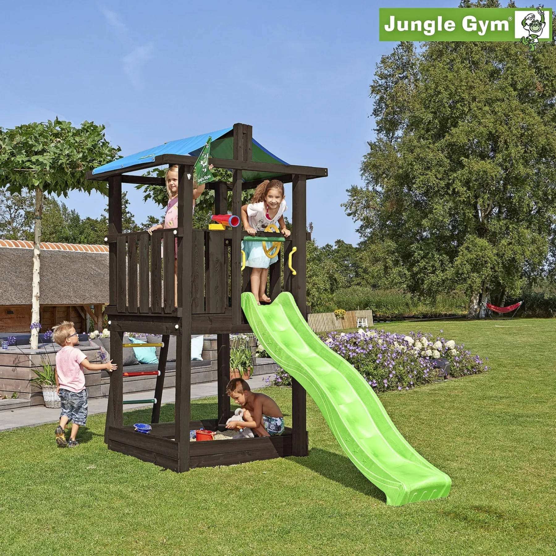 Legetårne ^ Jungle Gym HUT LEGETÅRN SORT TRÆ