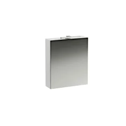 Badeværelsesmøbler ^ Laufen BASE SPEJLSKAB HØJREHÆNGT M. LYS OG STRØMUDTAG EU IP 44 HVID 60 X 70 CM