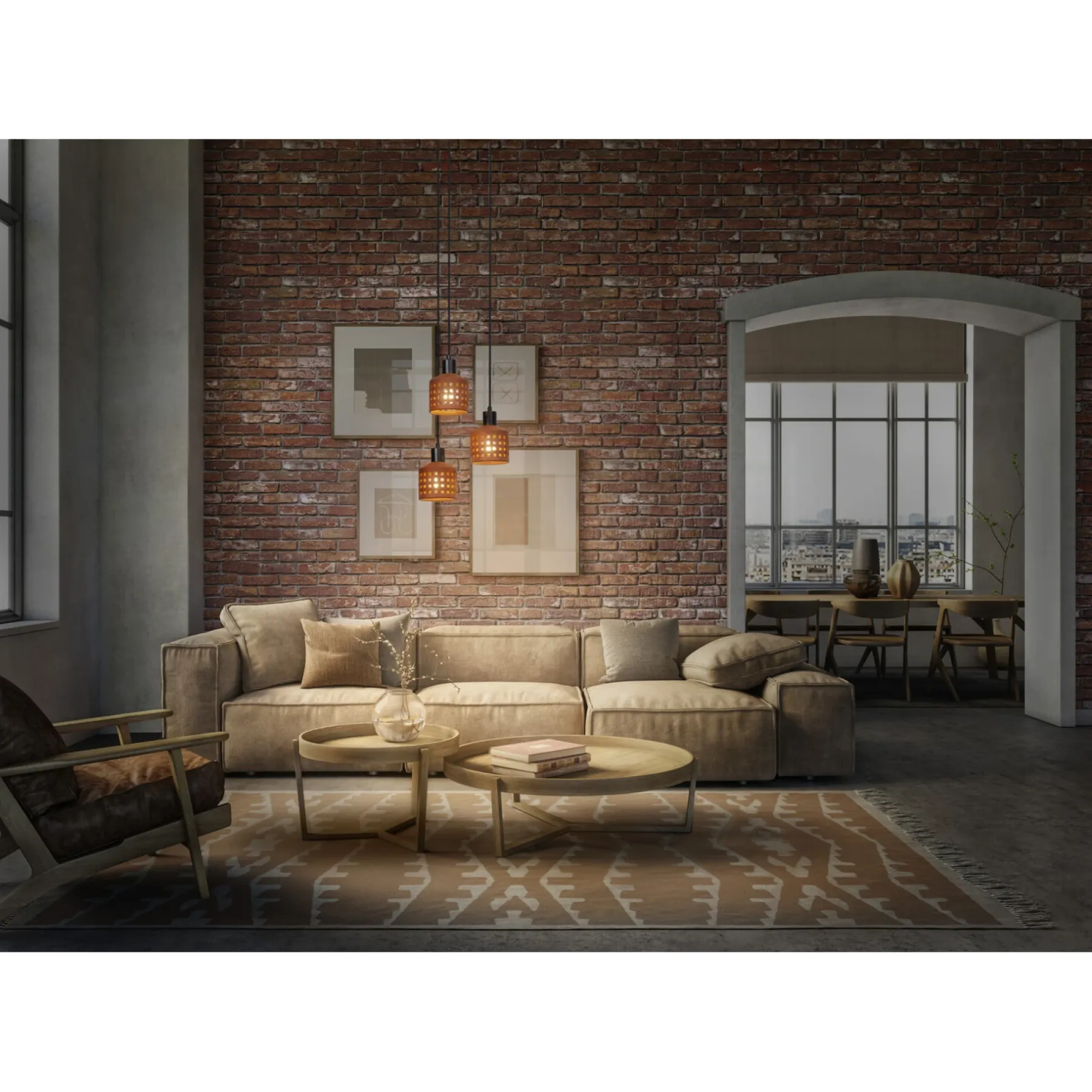 Pendel Lampe ^ LEDVANCE DECOR CLAY PENDEL BRUN 32,8 CM