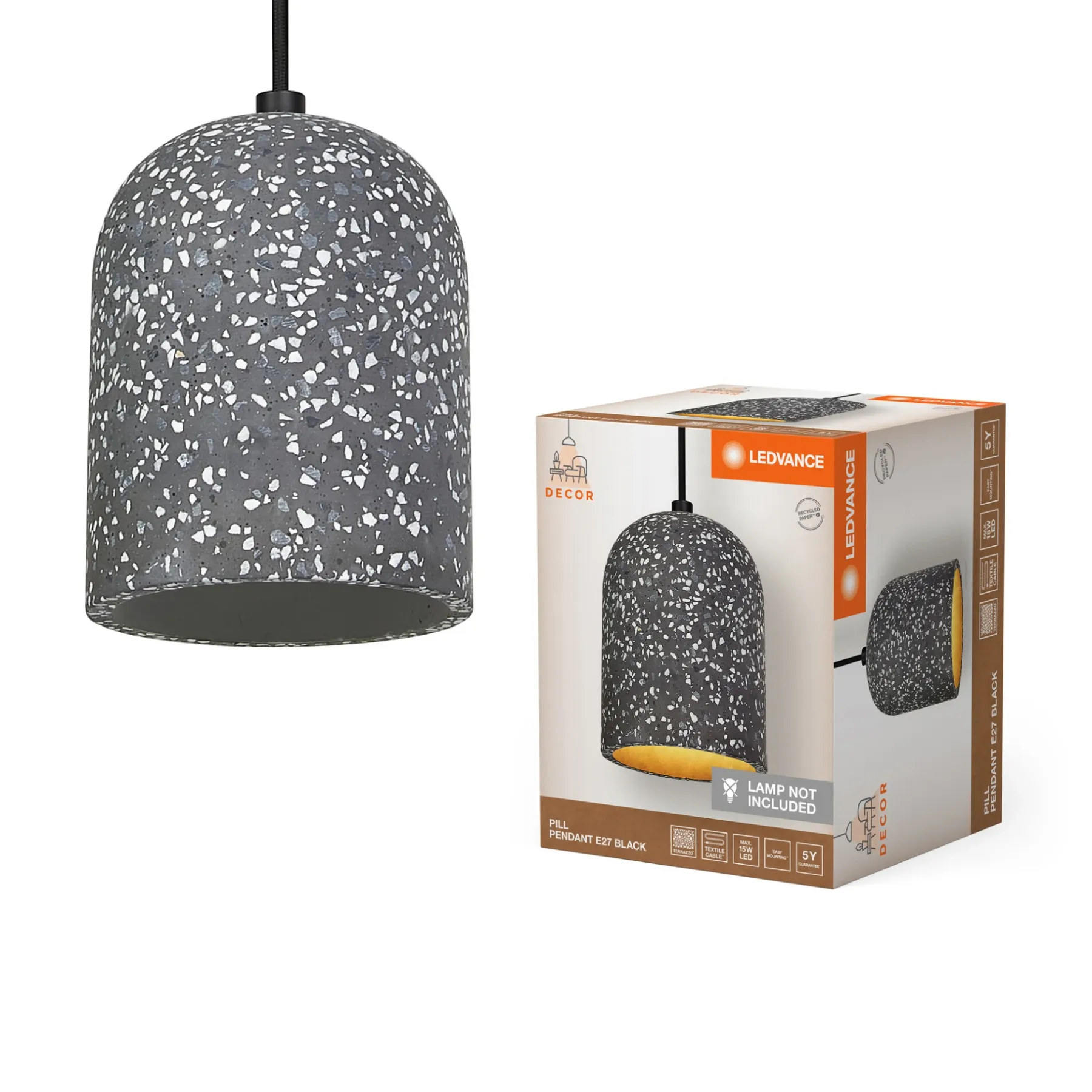 Pendel Lampe ^ LEDVANCE DECOR PILL PENDEL SORT 22,2 CM
