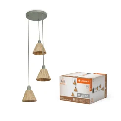 Gulvlamper ^ LEDVANCE DECOR RAFFIA GULVLAMPE BRUN/GRØN 22,8 CM