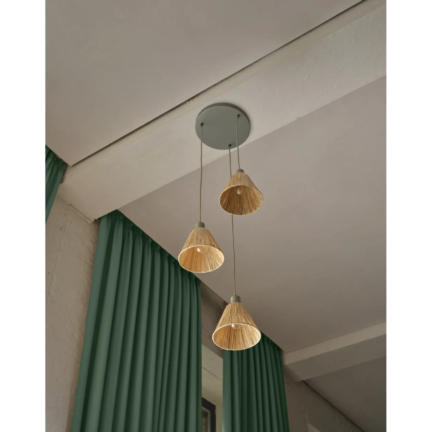 Gulvlamper ^ LEDVANCE DECOR RAFFIA GULVLAMPE BRUN/GRØN 22,8 CM