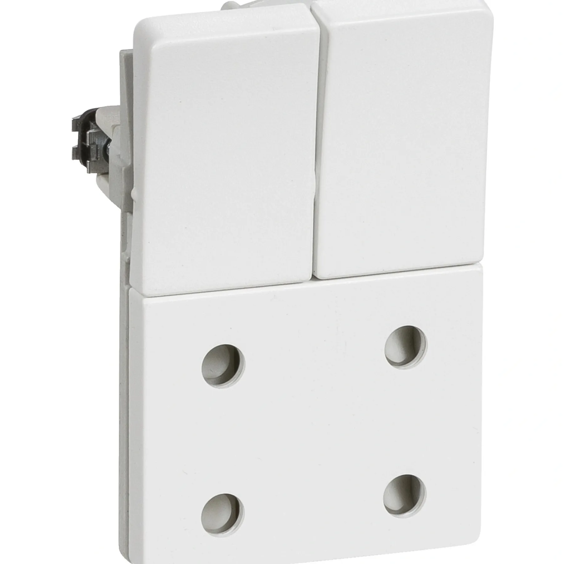 Stikkontakter & Afbrydere ^ LK Fuga 1,5 MODUL DOBBELT STIKKONTAKT M/AFBRYDER HVID U/JORD