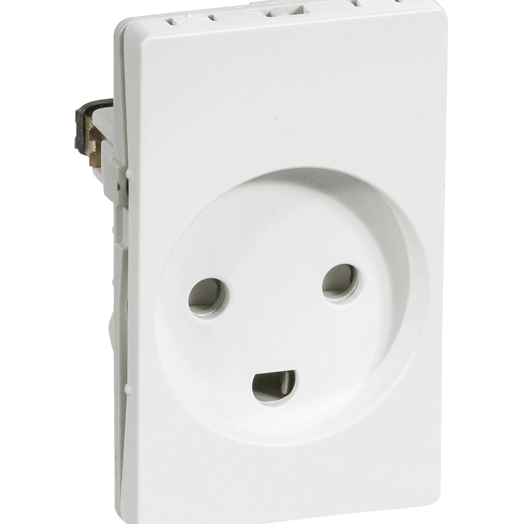 Stikkontakter & Afbrydere ^ LK Fuga STIKKONTAKT HVID 1 1/2 MODUL M/JORD