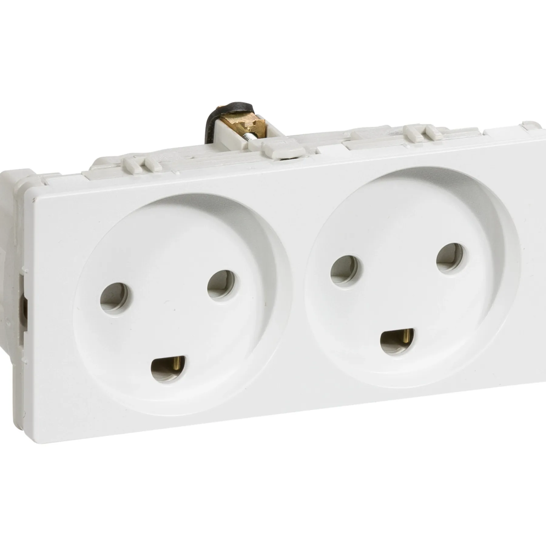 Stikkontakter & Afbrydere ^ LK Fuga STIKKONTAKT HVID DOBBELT MODUL M/JORD