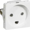 Stikkontakter & Afbrydere ^ LK Fuga STIKKONTAKT HVID 1 MODUL M/JORD