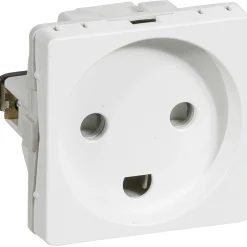 Stikkontakter & Afbrydere ^ LK Fuga STIKKONTAKT HVID 1 MODUL M/JORD