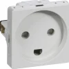 Stikkontakter & Afbrydere ^ LK Fuga STIKKONTAKT LYSEGRÅ 1 MODUL M/JORD