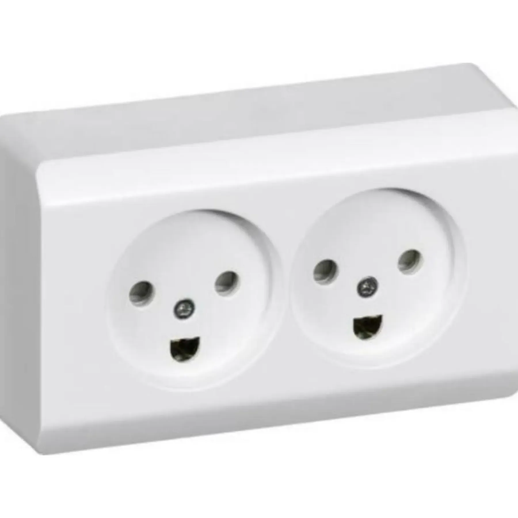 Stikkontakter & Afbrydere ^ LK OPUS 66 DOBBELT STIKKONTAKT HVID M/JORD