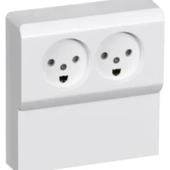 Stikkontakter & Afbrydere ^ LK OPUS 66 DOBBELT STIKONTAKT MED PANEL HVID M/JORD