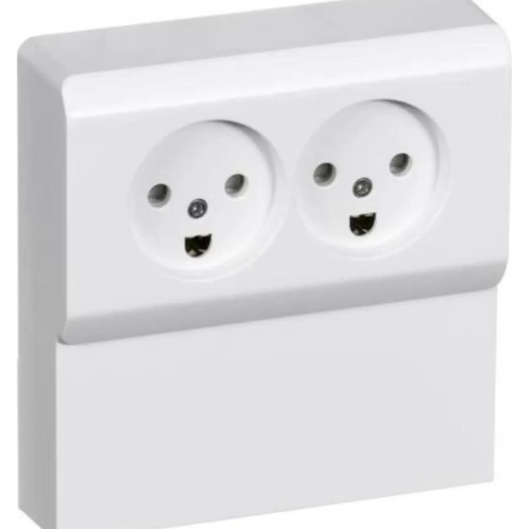 Stikkontakter & Afbrydere ^ LK OPUS 66 DOBBELT STIKONTAKT MED PANEL HVID M/JORD