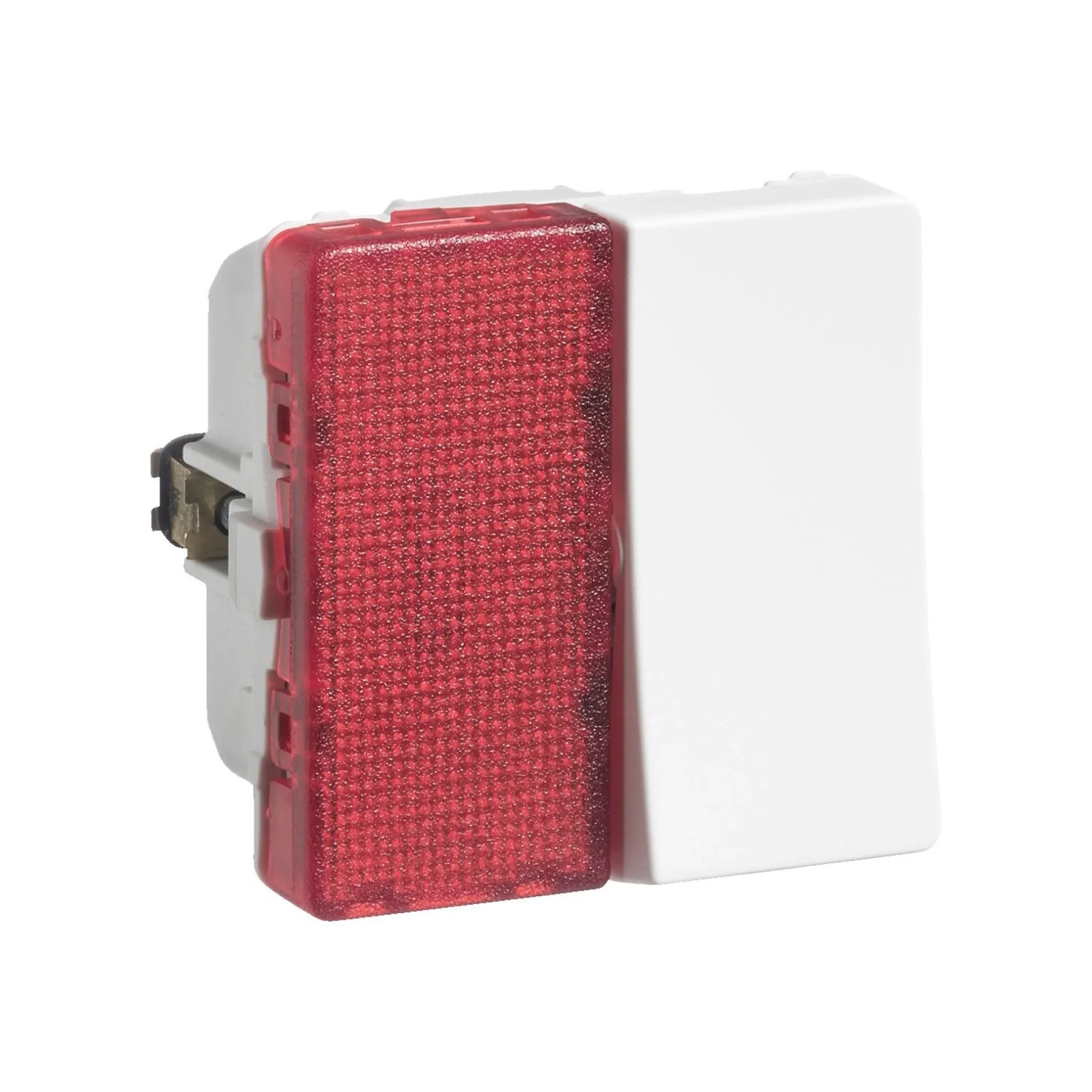 1 MODUL ENKELT M/LAMPE AFBRYDER HVID>LK Fuga Hot