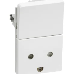 STIKKONTAKT M/AFBRYDER HVID 1 1/2 MODUL M/JORD>LK Fuga Clearance
