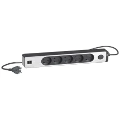 STIKDÅSE 5 UDTAG + 2 USB UDTAG U/JORD M/AFBRYDER KOKSGRÅ 1,5 M KABEL>LK Outlet