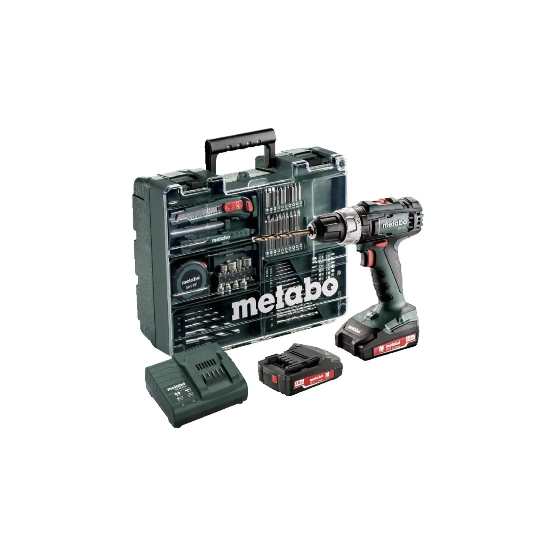 Bore- & Skruemaskiner ^ Metabo BS 18 L 2X2,0 13MM BORE-/SKRUEMASKINE AKKU MED BATTERI