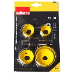 Tilbehør Elværktøj ^ Millarco HULSAVESÆT 32-64 MM. - 5 STR. HULSAVSÆT Ø38-64 MM 6 DELE
