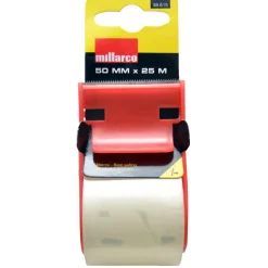 TAPE DISPENSER 25 M X 50 MM RØD>Millarco Best